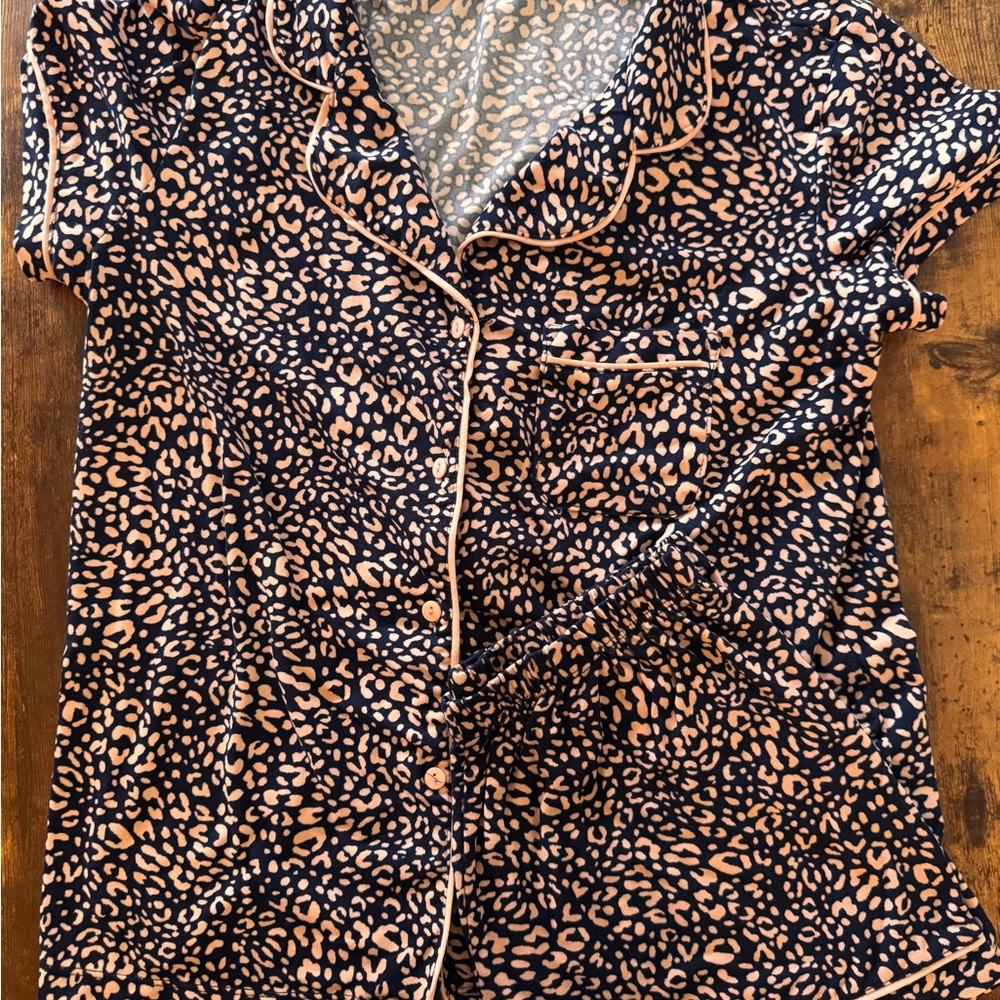 Leopard Print Pajama Top